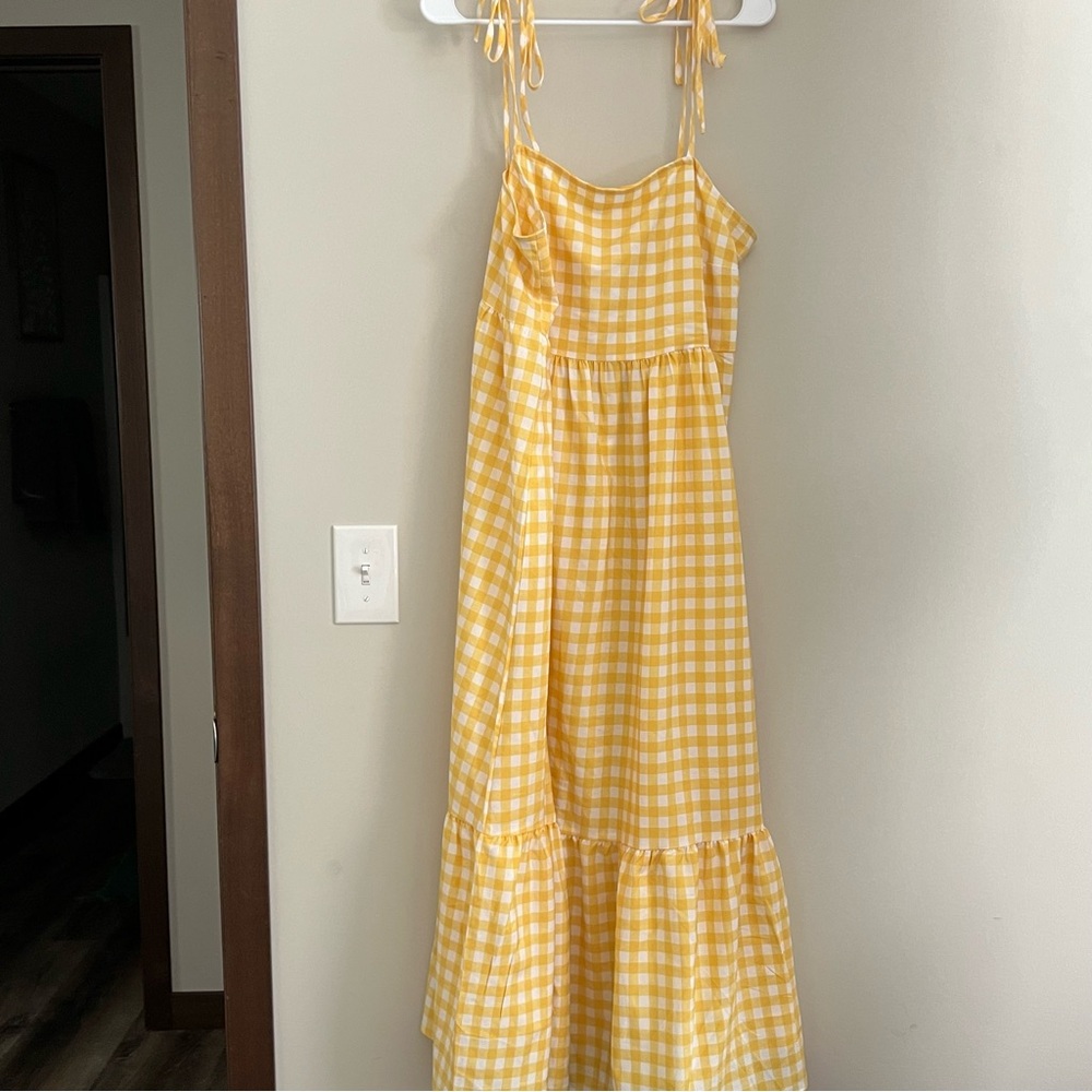 Yellow Gingham Maxi Dress